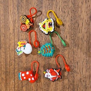 Christmas themed straw caps 6 piece